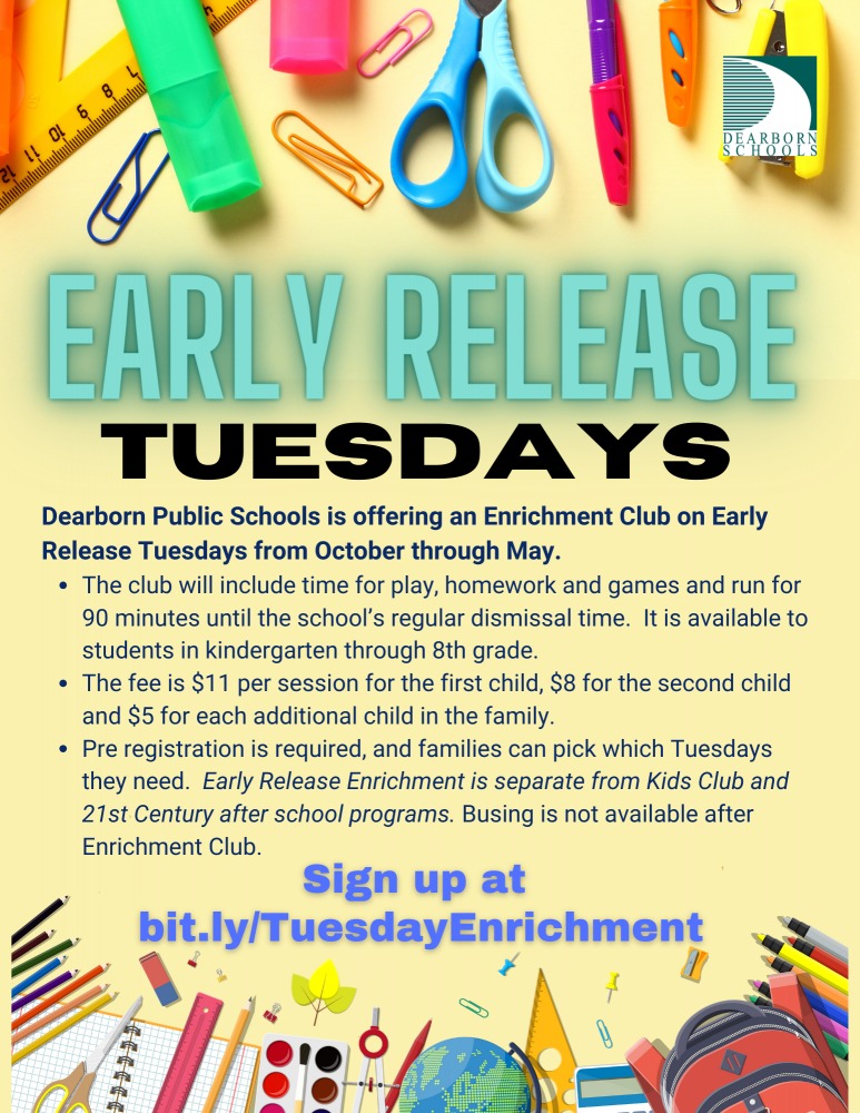Early Release Enrichment Club flyer